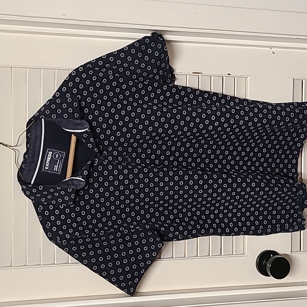 Men Express print stretch polo